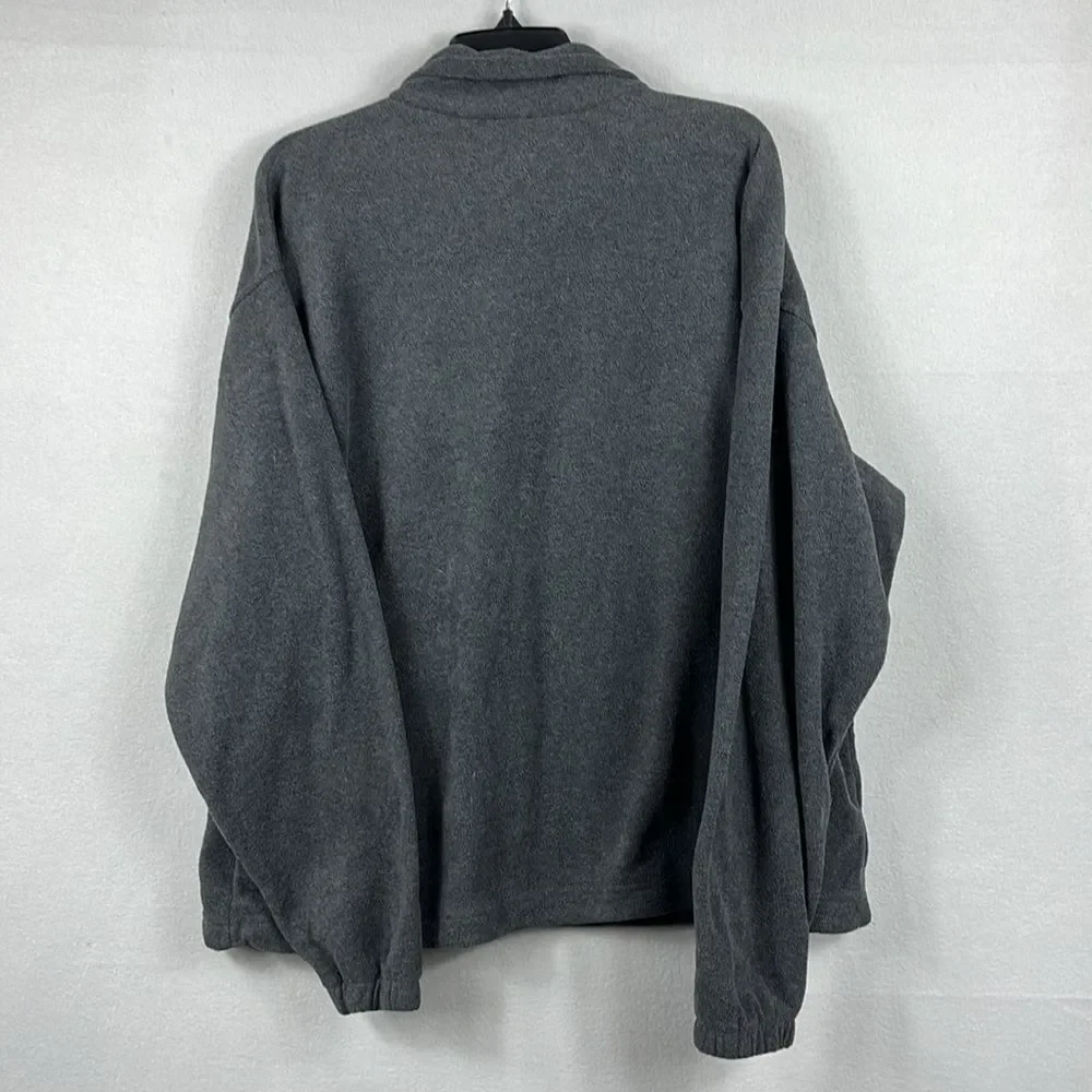 Columbia Fleece Long Sleeve Pullover Sweatshirt Full Zip‎ Mens Size XL Gray